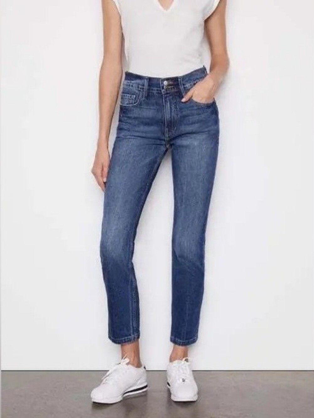 Frame Heritage Le Sylvie Slender Straight Leg Blue Jeans Bowie Women's Size 27